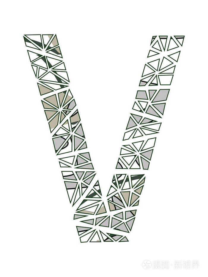 字母v标志花设计