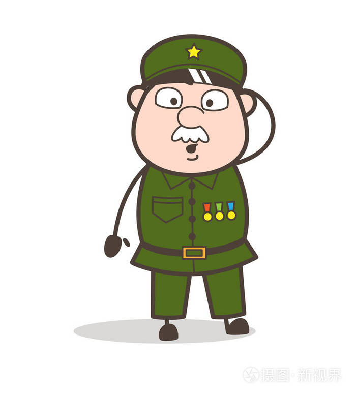 卡通警察出其不意地脸矢量图