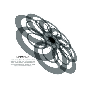 矢量插图设计花抽象风格分子结构