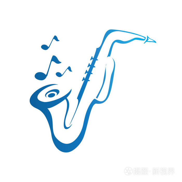 萨克斯管标志设计.音乐徽标