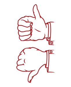 拇指向上和向下的手势图标图片