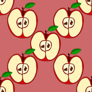 矢量无缝模式与红苹果