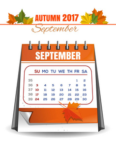 9 月 2017年季度日历