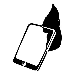 消防智能手机图标，简单的黑色风格