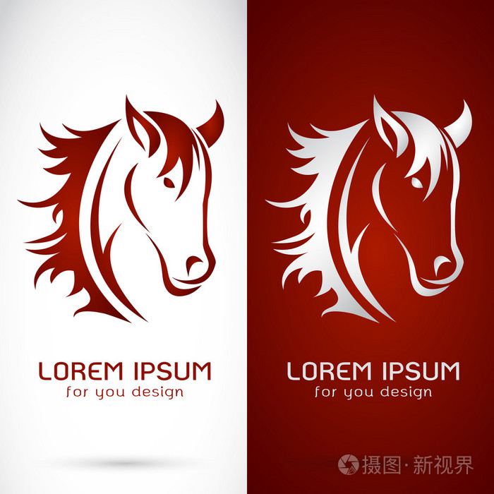 矢量图像的白色背景和红色叶背马设计