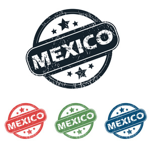 倒圆角的墨西哥城邮票集