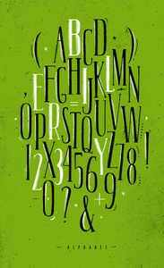 绿色的字母表哥特式字体图片
