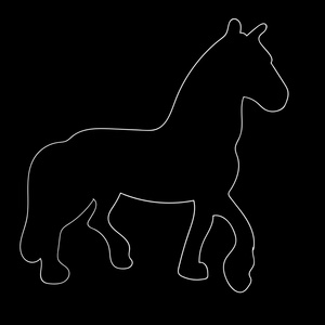白色的马背上黑色动物剪影矢量