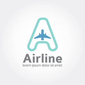 航空公司的标志设计。标识的航空公司概念图标