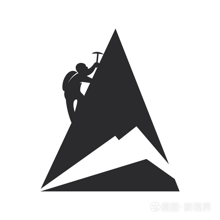 登山者.矢量图