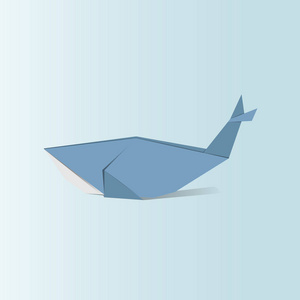在鲸鱼形状折纸
