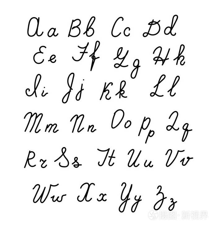 手绘字体.手写 alphabe 风格现代书法
