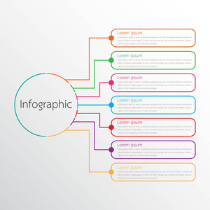 矢量图模板用于详细的报告。7 的所有主题