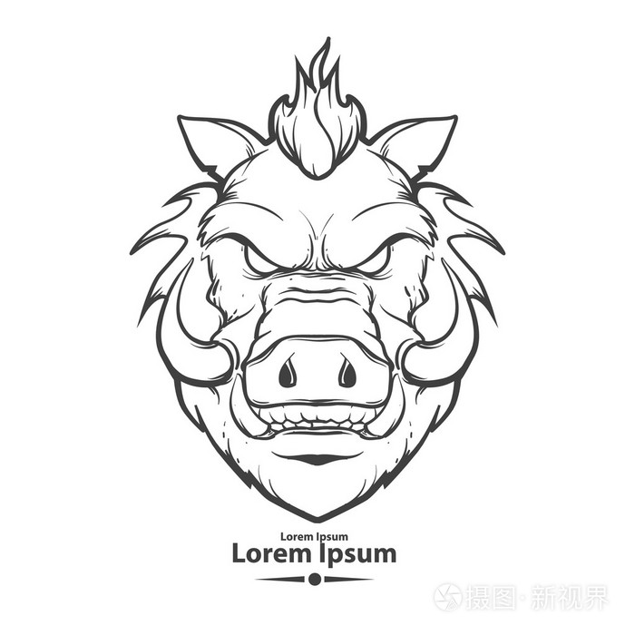 野猪头标志插画-正版商用图片0dg2jz-摄图新视界