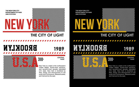 纽约城的版式设计矢量图像图片