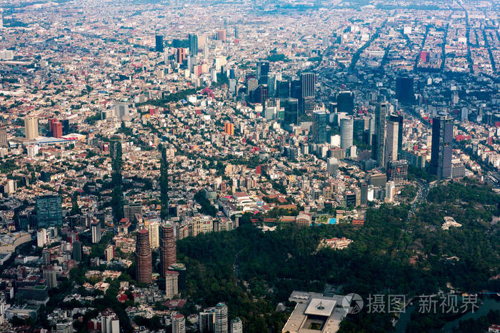 墨西哥城鸟瞰市容全景