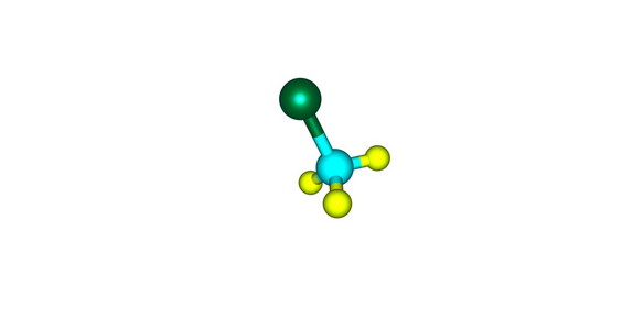 氯甲烷分子结构上白色孤立