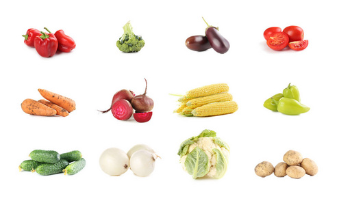 多彩蔬菜的抽象拼贴画