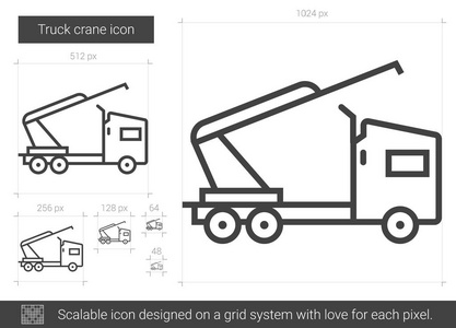 卡车起重机线图标