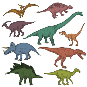 史前的野生恐龙动物集合
