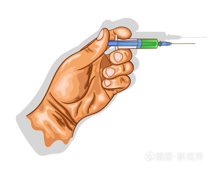 手中握有的疫苗注射器