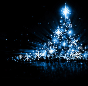 蓝色的圣诞树