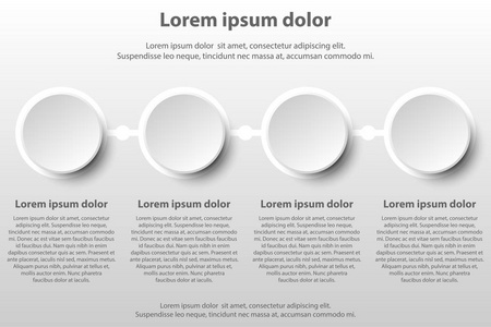 四个简单 3d 白皮书圈子主题网站演示文稿封面海报矢量设计信息图图概念