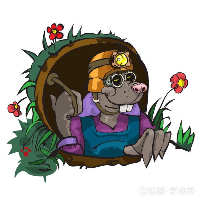 卡通字符鼹鼠