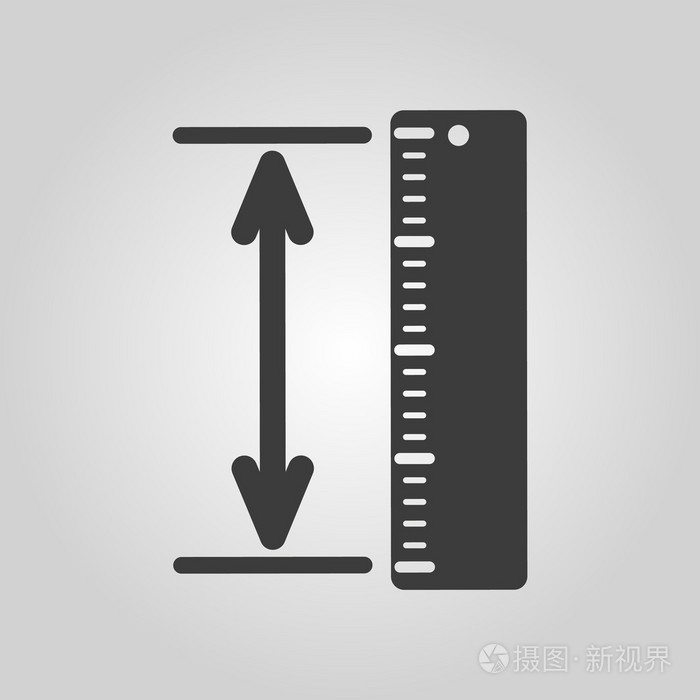 测量的高度和长度图标尺直尺尺度符号单位