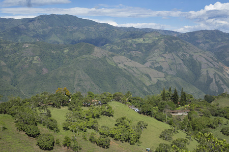 哥伦比亚美丽的丘陵景观