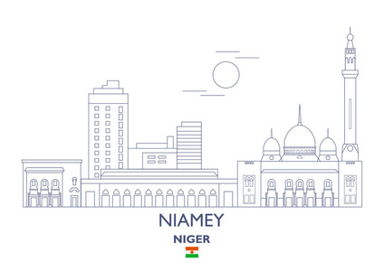 尼亚美市的天际线，尼日尔