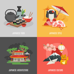 日本文化平图标集