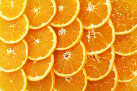 食品背景成熟橙色水果切片