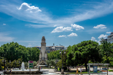 塞万提斯纪念碑广场德西班牙马德里，西班牙欧洲