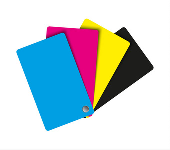 Cmyk 调色板，抽象张纸的 cmyk 颜色，矢量图