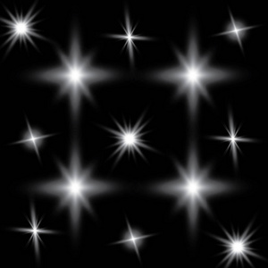 发光灯效果 耀斑 爆炸和星星。透明背景上孤立的特殊效果
