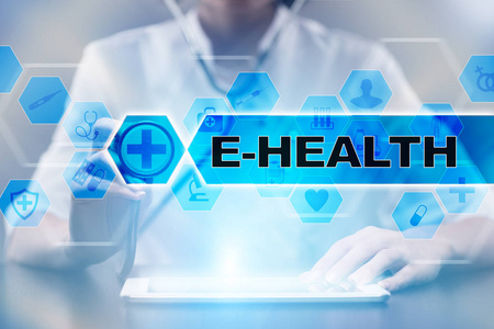 医生使用平板电脑与电子健康医疗概念