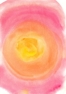 抽象的水彩画。黄色 橙色和粉色