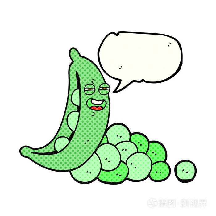 漫画书演讲泡沫卡通豌豆豆荚里插画-正版商用图片0dr74n-摄图新视界