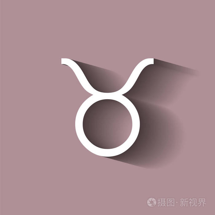 金牛座星座.带阴影的占星符号图标