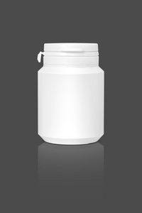 灰色的背景上孤立的空白包装补充产品瓶