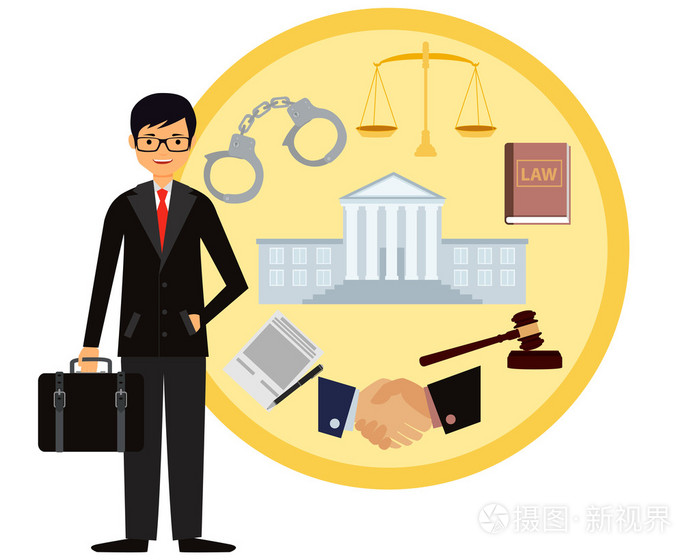 人的律师.图标集法.矢量图