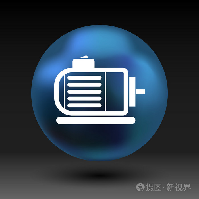 电动马达图标矢量发动机符号功率