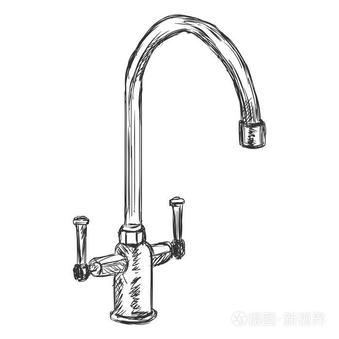 素描厨房水龙头插画-正版商用图片0dtd2c-摄图新视界