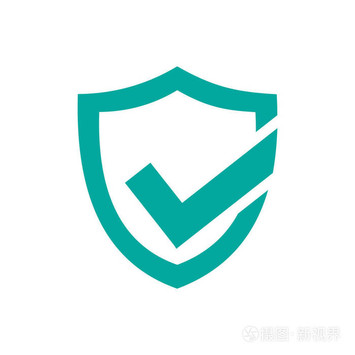 绿色的主动防护盾牌图标