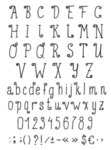 手绘制的字母表