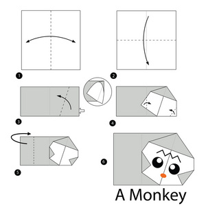 一步一步的说明如何使折纸猴子