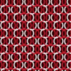 红色和白色的水平圆重叠的编织图案回来