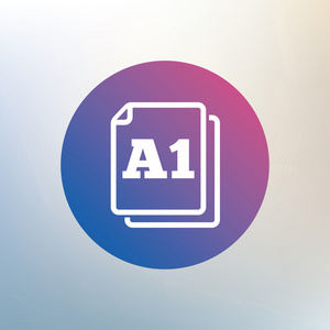 纸张大小 A1 标准图标插画