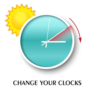 为夏令时更改你的时钟消息。矢量图